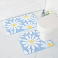 thumbnail image 6 of EVNELE Toilet Rugs U Shaped, Blue Toilet Mat Cute Daisy Contour Bath Rug, Thick Soft Machine Washable Toilet Carpet, Non Slip Bathroom Floor Mats Super Absorbent Microfiber Bath Rugs, 20"x24", 6 of 6