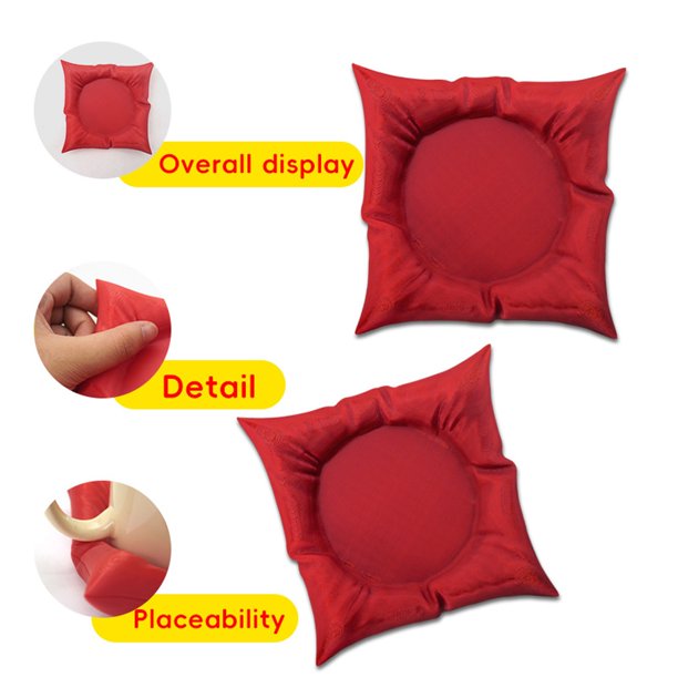 Posavasos con forma de almohada | Decoración de escritorio de plástico rojo | Protector reutilizable para vasos y tazas