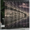 thumbnail image 4 of Ambesonne New York Shower Curtain, USA America Skyline, 69"Wx70"L, Pale Brown Dried Rose, 4 of 5