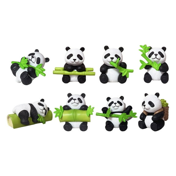 Uutvmp Brazilian Wood Panda Statue Office Desk Decorations, Lucky Wood Panda Figurine Decor, Lucky Wood Panda Ornaments Housewarming Gift for New Home, Office
