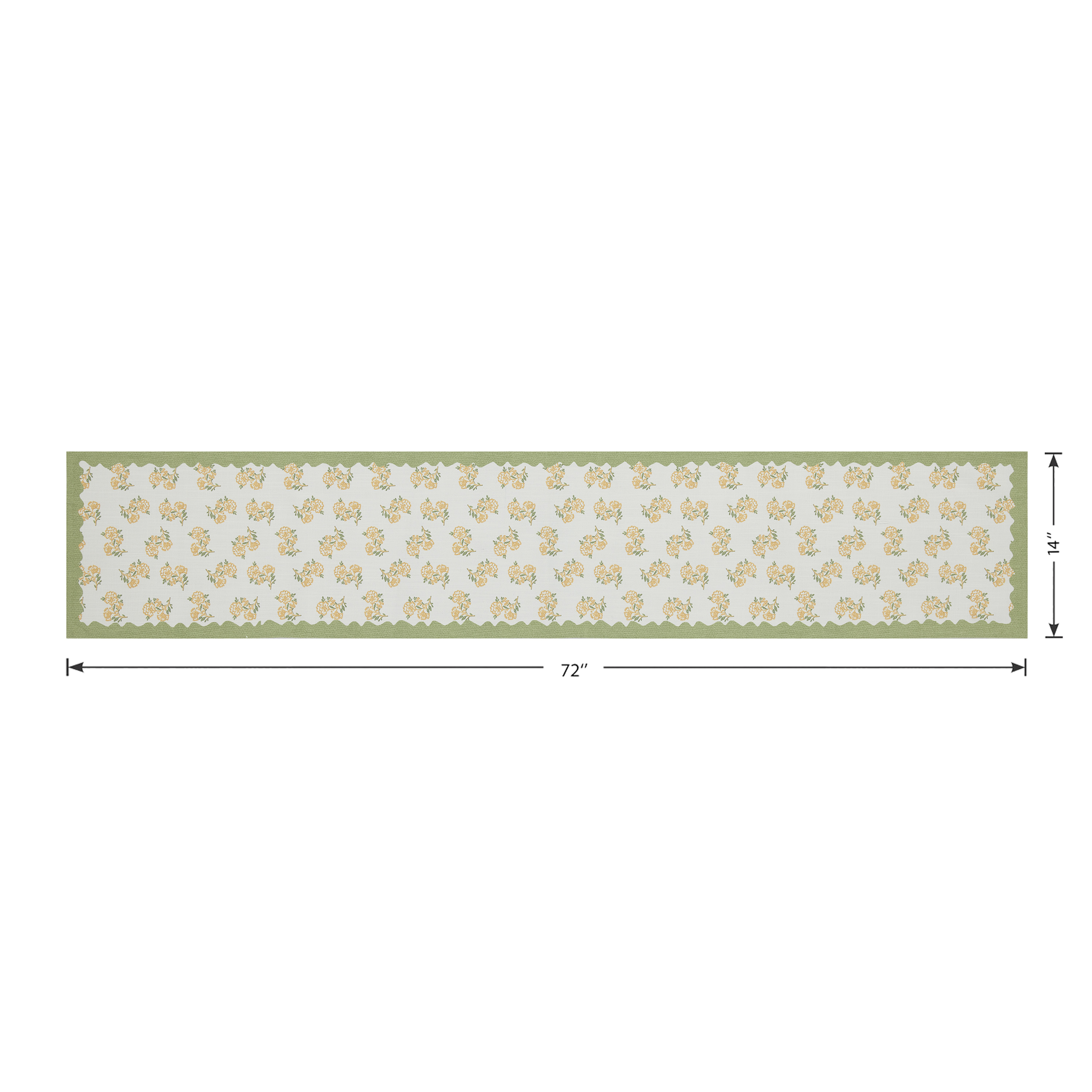 Easter Block Print Table Runner - 14" x 72" - 100% Cotton, Multi-color