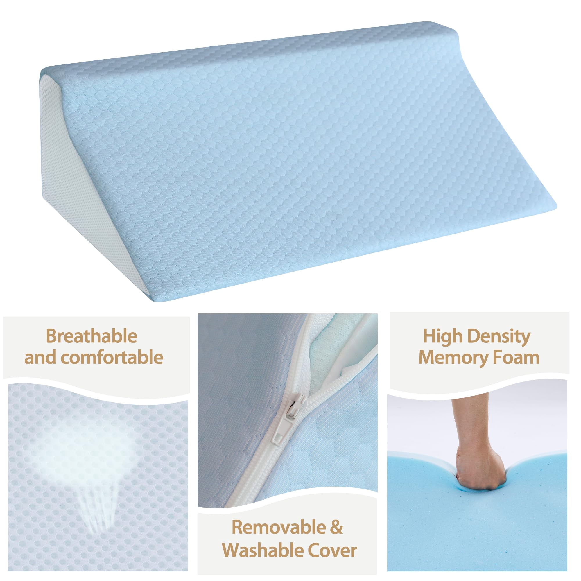 Wedge Pillow For Side Sleeping  Memory Foam Positioners Sleeper Preventing After Support Ankle Bed