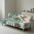 thumbnail image 6 of SCRAWLGOD Bohemian Flower Hummingbird Blue Beige Futon Cover Armless Sofa Covers Sofa Bed Covers Stretch Futon Couch Cover Sofa Slipcover Thick Stay in Place Furniture Protector, 6 of 7