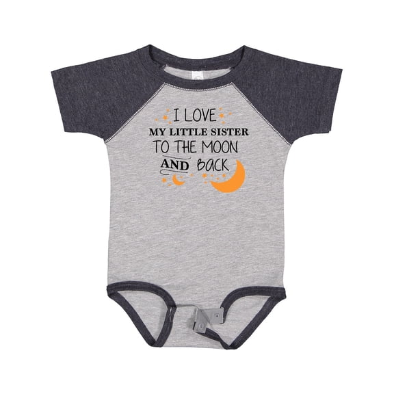 Inktastic I Love My Little Sister to the Moon and Back Boys or Girls Baby Bodysuit