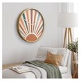 thumbnail image 4 of 24 Inches Round Wooden Wall Clock Silent Battery Operated, Home Decorative Large Wall Clock, -Century Colorful Sunshine Clock Wall Art Decor for Living Room Kitchen Bedroom Classroom, 4 of 7