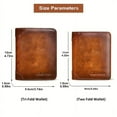 thumbnail image 3 of SUWU Genuine Leather Rfid Wallets for Men Vintage Thin Short Multi-Function Card Holder, Brown, 3 of 10