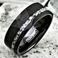 thumbnail image 6 of Tungsten Rings for Men Wedding Bands for Him Womens Wedding Bands for Her 8mm Brushed Faceted Meteorite Wedding Band, 6 of 6