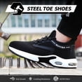 thumbnail image 2 of LAoutun Steel Toe Shoes for Men Black Work Shoes Safety Shoes Steel Toe Sneakers, 2 of 6