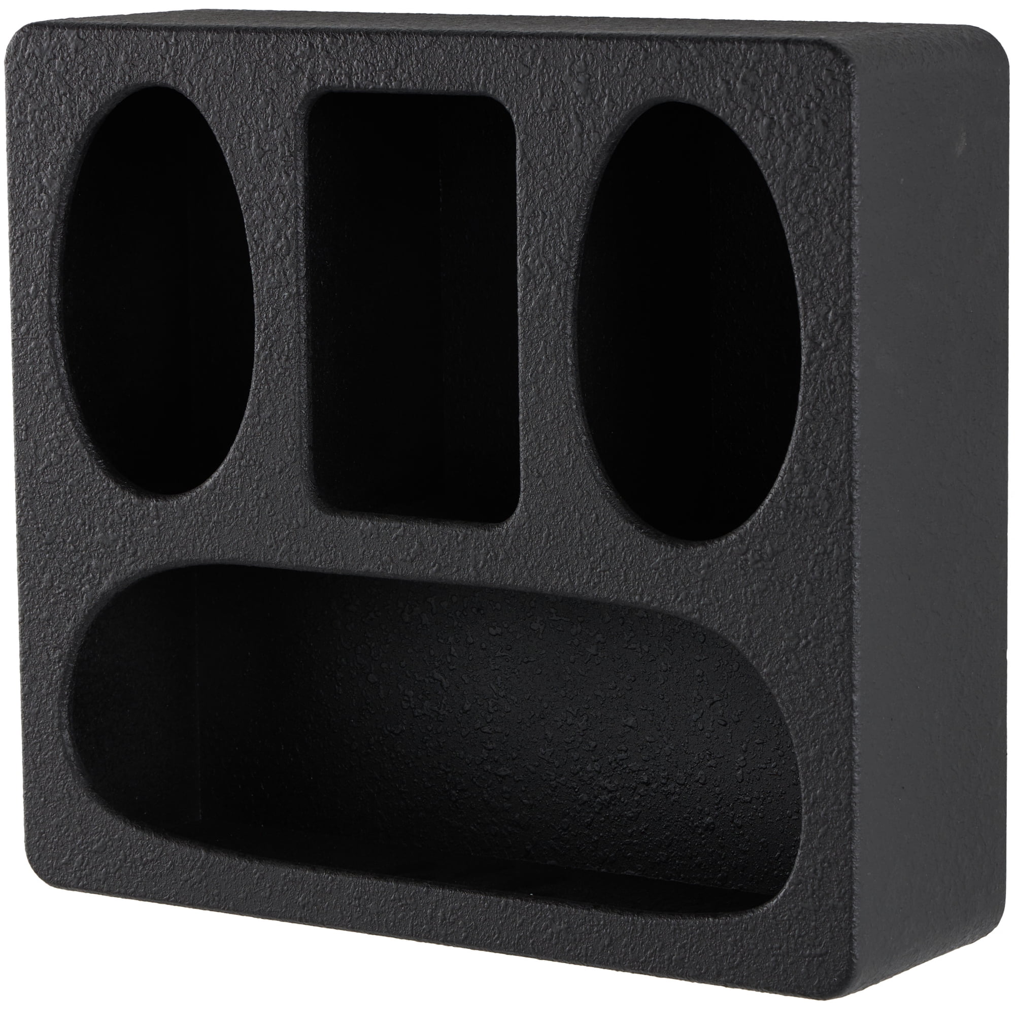 DecMode 16  x 5  4-Tier Black Geometric Wall Shelf with Rounded Block Shapes