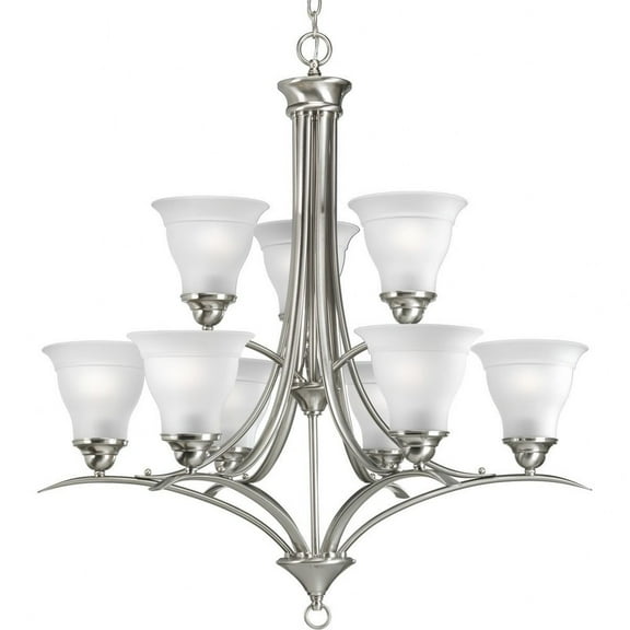 P4329-09-Progress Lighting-Trinity - Chandeliers Light - 9 Light in Transitional and Traditional style - 30 Inches wide by 33 Inches high-Brushed