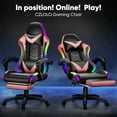 thumbnail image 7 of Czlolo Gaming Chair, Racing Style RGB LED Lights Gaming Chairs for Adults and Kids, Lumbar Massager Gamer Chair, High Back Reclining Computer Chair with Footrest and Headrest (Black/Pink), 7 of 7