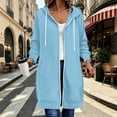 thumbnail image 2 of Hurxie Women Casual Zip up Fleece Hoodies Tunic Sweatshirt Long Jacket Oversized Hoodie with Pockets Full Zipper Hooded for Fall Winter, 2 of 6