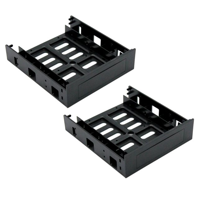 2X 5.25 Pulgadas de Espacio en CD-ROM Una 3.5 Pulgadas 2.5 Pulgadas SATA HDD Rack Bracket Móvil Carcasa Negra para PC