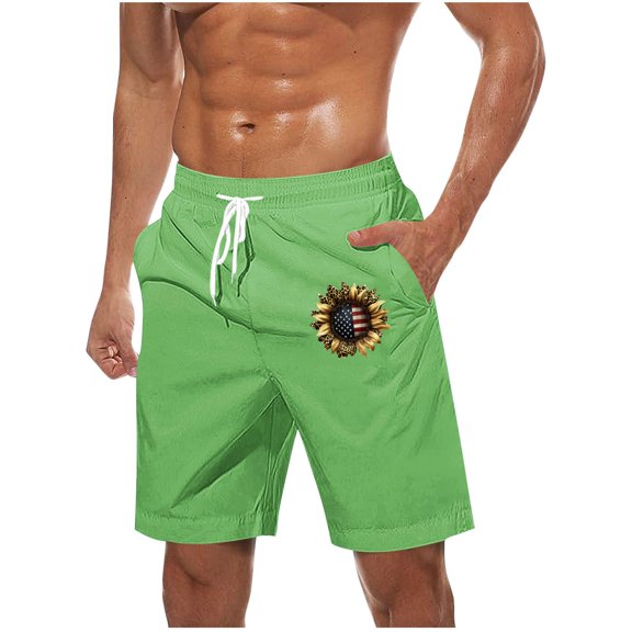 LpwkSSA Mens Camo Print Swim Trunks Mesh Lining Design Breathable Fabric Relaxed Silhouette for Pool Parties Green L