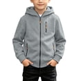 thumbnail image 2 of Kezqiaxn Boys Hoodies Size 4-15 Long Sleeve Zip Up Hoodie Fall Winter Fleece Keep Warm Sweatshirt with Pockets Teen Boy Clothes, 2 of 10