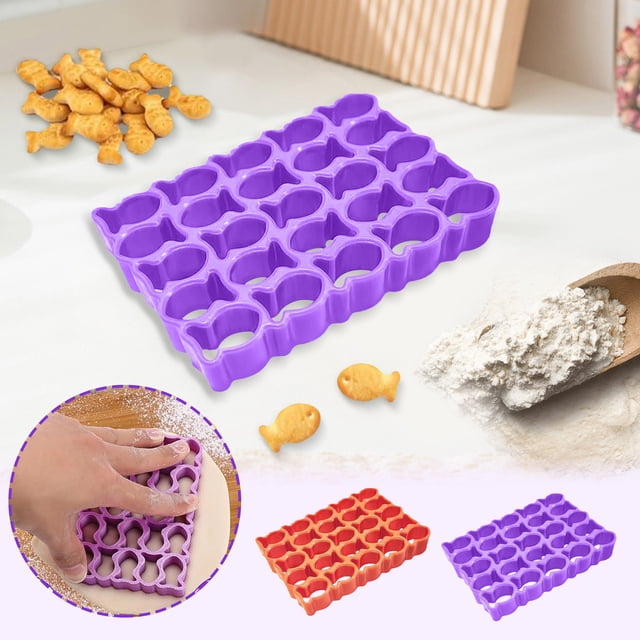 Cagogo 2Pcs Gold Fish Cookie Cutter, 25 in Fish Shaped Baking for Cookies Pastry Fondant, Mini Plastic Dough Cutter for Baking Enthusiasts, Reusable Cake Decorating Tool for Home Kitchen Party