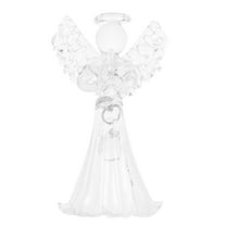 Clear Glass Ornament with Praying Angel Pendant for Home Decoration, Holiday Decor, Christmas Tree Accessory