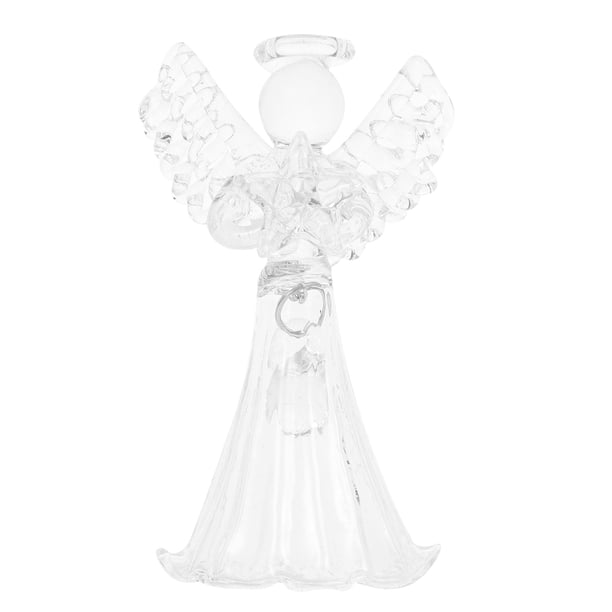 Adorno de cristal transparente, exquisito colgante de ángel rezando