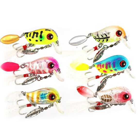 6pcs Fishing Lure 5cm/8g Crankbaits Fishing Shallow Diving Fishing Lures Topwater Swimbaits Freshwater and Saltwater