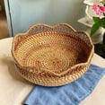 thumbnail image 6 of Rattan Round Serving Tray, Fruit Basket Display Platter Food Organizer, Hand Woven Woven Serving Basket Bowl Wicker Tray for Drink Countertop L, 6 of 8