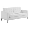thumbnail image 6 of Modway Loft 3-Piece Modern Tufted Upholstered Faux Leather Sofa Set in White, 6 of 9