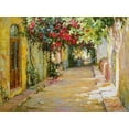 thumbnail image 2 of Obuchovsky, Yury 24x19 Gold Ornate Wood Framed with Double Matting Museum Art Print Titled - Golden Street, 2 of 4