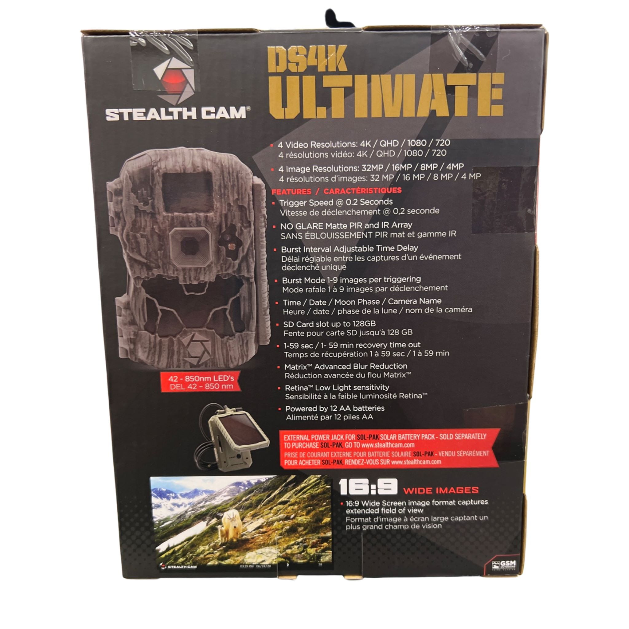 Stealth Cam DS4K Ultimate 48MP 4K UHD Trail Camera, 30 FPS, 42 No-Glow IR LEDs, 0.2s Trigger, Camouflage (STC-DS4KU)