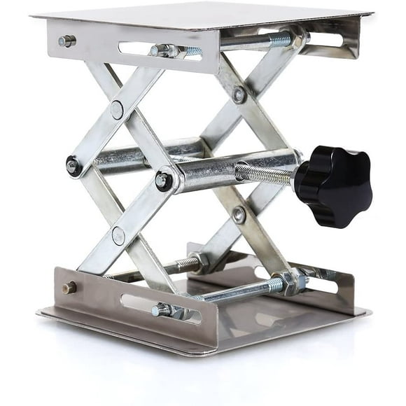 4x4'' Scientific Lab Laboratory Scissor Jack, Stainless Steel Lab Lifting Platform Stand Rack Scissor Lab-Lift Lifter Manual Control