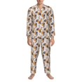 thumbnail image 3 of Fotbe Cute Cats Pijama de Hombre con Estampado de Manga Larga, Conjunto de 2 Piezas, Ropa de Dormir Suave y Cómoda con Bolsillos-Large, 3 of 7