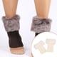 thumbnail image 5 of Jumpingount Calentadores de piernas Tejido de ganchillo Faux Fur Trim Flip Calcetines para invierno Cubierta de bota corta Fácil de combinar Medias Blanco, 5 of 6