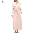 thumbnail image 3 of Unisex Long Toba Albornoz Salón Invierno Otoño Casual Casual Camisón Campo de dormir Piel deportiva transpirable Elástico Housecoat Pink L Eigraketly HA011311-02, 3 of 7