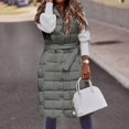 thumbnail image 4 of Gibobby Chaleco de invierno, Chaleco acolchado para mujer, de plumón largo, sin mangas, con capucha, de gran tamaño, con bolsillos, para negocios, para exteriores(Gris,G), 4 of 5