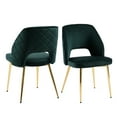 thumbnail image 4 of Of 4 Dark Velvet Dining Chairs With Metal Legs And Animated Hollow Back - Modern Bedroom Style 4 & Charming Room Delight, 4 of 4