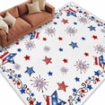 thumbnail image 2 of 5'x8' Area Rugs, 4th of July Indoor Outdoor Area Rug for Living Room Bedroom, Independence Day Blue Red Star Firework Washable Bathroom Rugs Kitchen Floor Carpet Mats Home Decor Aesthetic, 2 of 8