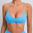 thumbnail image 2 of Elainilye Fashion Bras For Women Yoga Sports Bra Full Coverage Bra Solid Casual Minimizer Bras Strap Vest Intimates,Blue, 2 of 4