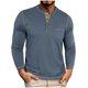 thumbnail image 2 of pstuiky camisetas de manga larga para hombre, Camiseta informal de manga larga con cuello redondo y bolsillos abotonados para hombre, color liso, transpirable camisetas de hombre m, 2 of 7
