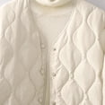 thumbnail image 3 of Parkas de manga larga para mujer, chaqueta holgada informal de color liso con capucha, chaqueta de algodón para mujer, 3 of 8