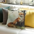 thumbnail image 3 of Log Cabin Decor Vintage Fox Throw Pillow Cover Decorative Cushion Case Home Living Room Bed Sofa Car, 3 of 5