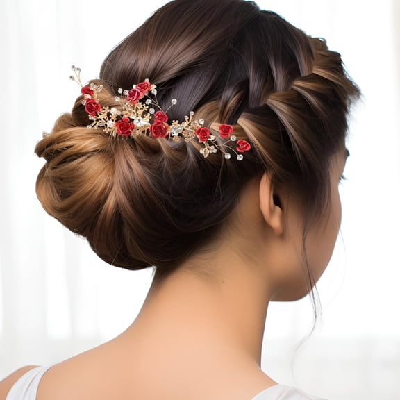 PAMINGONO Rhinestone And Alloy Bridal Comb For Women Wedding Guest Hair Accessories 1Set