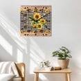 thumbnail image 3 of Sunflower Plaid Wooden Wall Clock Silent Non Ticking, Country Sunshine Star Vintage Bee Black Square Wall Clocks Battery Operated, Decor Clock for Home Office, Living Room, Kitchen, 10 Inch, 3 of 9