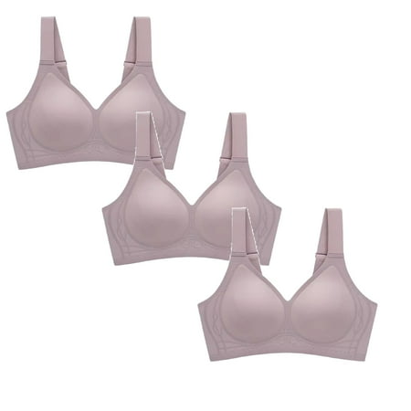 LUOGENLI Women Bras Wireless Pack of 6 Women s Comfortable Adjustable Steel Ring V Neck T Shirt Bra 3Pcs Women Bras Pack Pushup Women Bralette Top XXXL