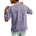 thumbnail image 5 of GrmtClth Henley Shirts for Men Vintage Distressed Stylish T-Shirts Short Sleeve Washed Tee Shirts with Button Placket Heavyweight Pullover Light Purple XXL, 5 of 8