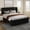 Black, variant on 4 Ever Winner Queen Size White Velvet Bed Frame, Elegant Curved Upholstered Bed Frame with Rounded Safety Corners, Stable Noise-Free Platform Bed Frame, Easy Assembly, White Bedroom Bed