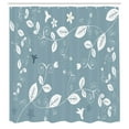 thumbnail image 3 of Ambesonne Floral Shower Curtain, Buds Blossoms Leaves Ivy, 69"Wx70"L, Slate Blue White, 3 of 5