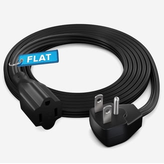 POWGRN 6ft Flat Plug Extension Cord – 14/3 Gauge, 15A 1875W, Indoor/Outdoor Low Profile Power Cable