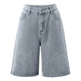 thumbnail image 5 of Women's Wide Leg Denim Bermuda Shorts – Comfortable Straight Fit Jeans in Sizes S-XXXL, Versatile Summer Casual Bottoms for Vacation Daily Wear, 5 of 5