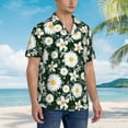 thumbnail image 5 of Kll Men'S Hawaiian Shirt Short Sleeve Button Down Beach Shirts-White Daisies And Bee, 5 of 8