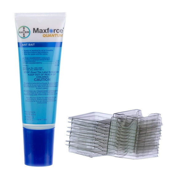 Maxforce Quantum Ant Bait - Controls Many Ant Species – 120 Gram Tube, 10 Refillable Bait Stations by Bayer