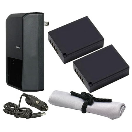 Fujifilm X-A2 High Capacity Intelligent Batteries (2 Units) + AC/DC Travel Charger + Nwv Direct Microfiber Cleaning Cloth.