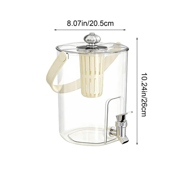 5L Large Cold Water Pitcher with Spigot & Detachable Strainer – Wide Mouth Drink Dispenser for Infused Water, Iced Tea, Home & Party Use
